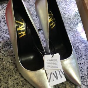 Zara silver pumps